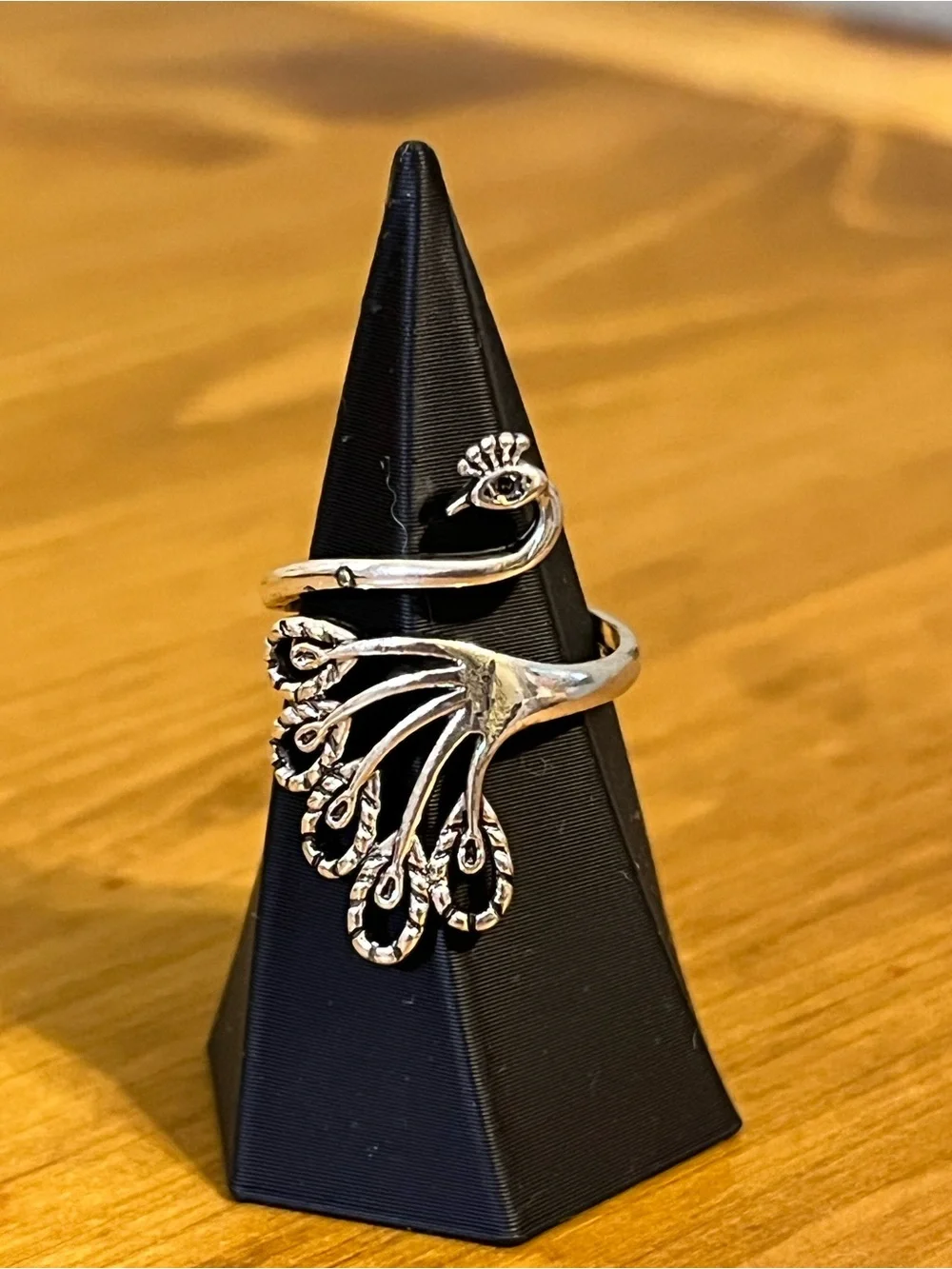 Elegant 925 marked fashion phoenix peacock ring adjustable starting size 6